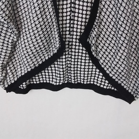 LOFT Oversized Open Front Cardigan Sweater XS‎ Black White Cotton Modal - Picture 5 of 12